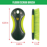 Pine-Sol Heavy Duty Scrub Brush - Multipurpose Cleaning Tool for Floors, Tubs, Sinks | Soft Comfort Grip with Flexible Stiff Bristles, Yellow, Green