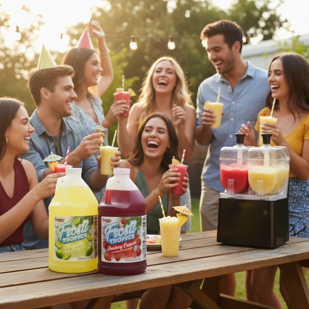 Snappy Frosti Tropics Margarita Slushie Mix, 6 Pack 1/2 Gallon, Slushy Syrup for Frozen Cocktails and Mocktails