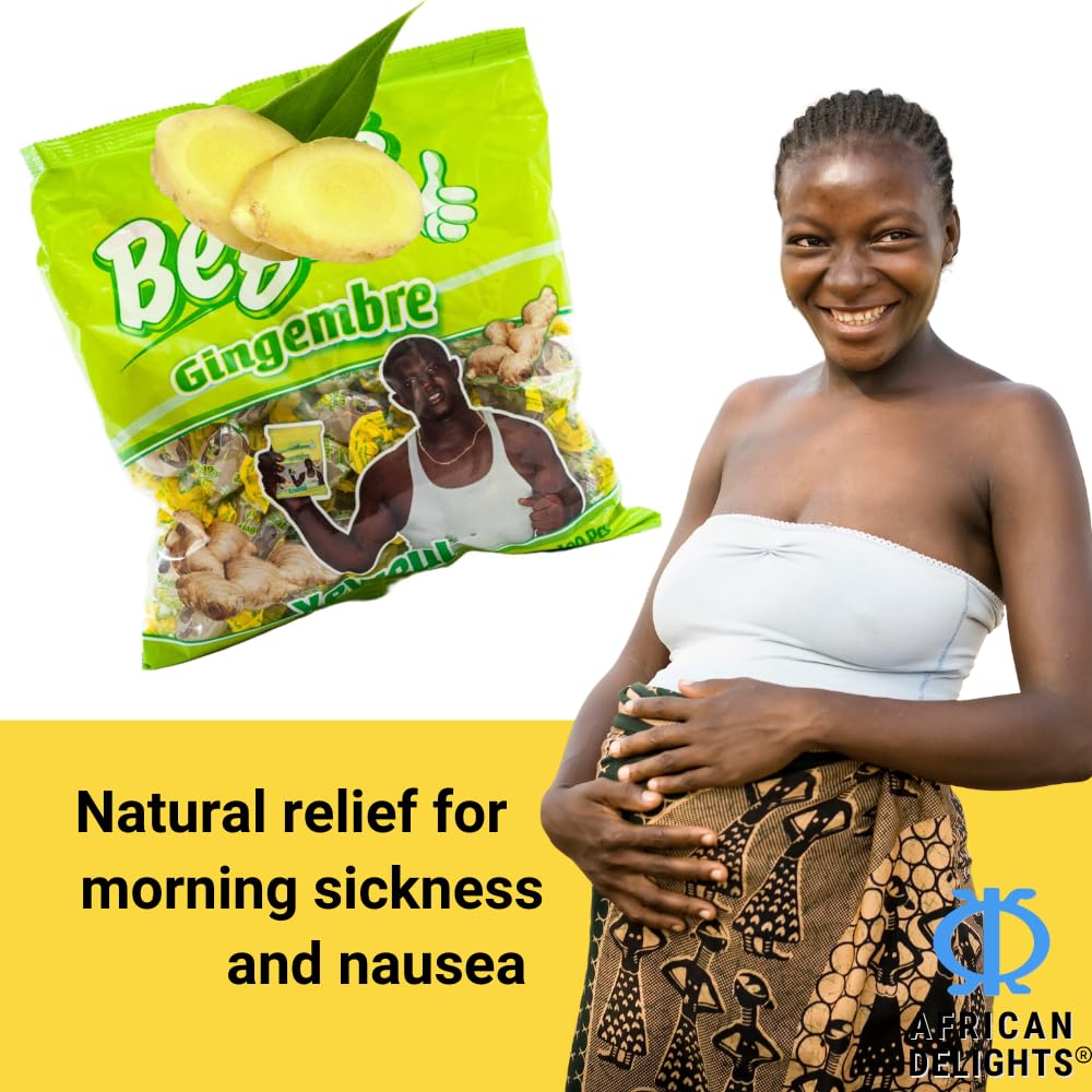 African Delights Begue Ginger Candy, Individually Wrapped Sweet and Spicy Ginger Candy (Pack of 100)
