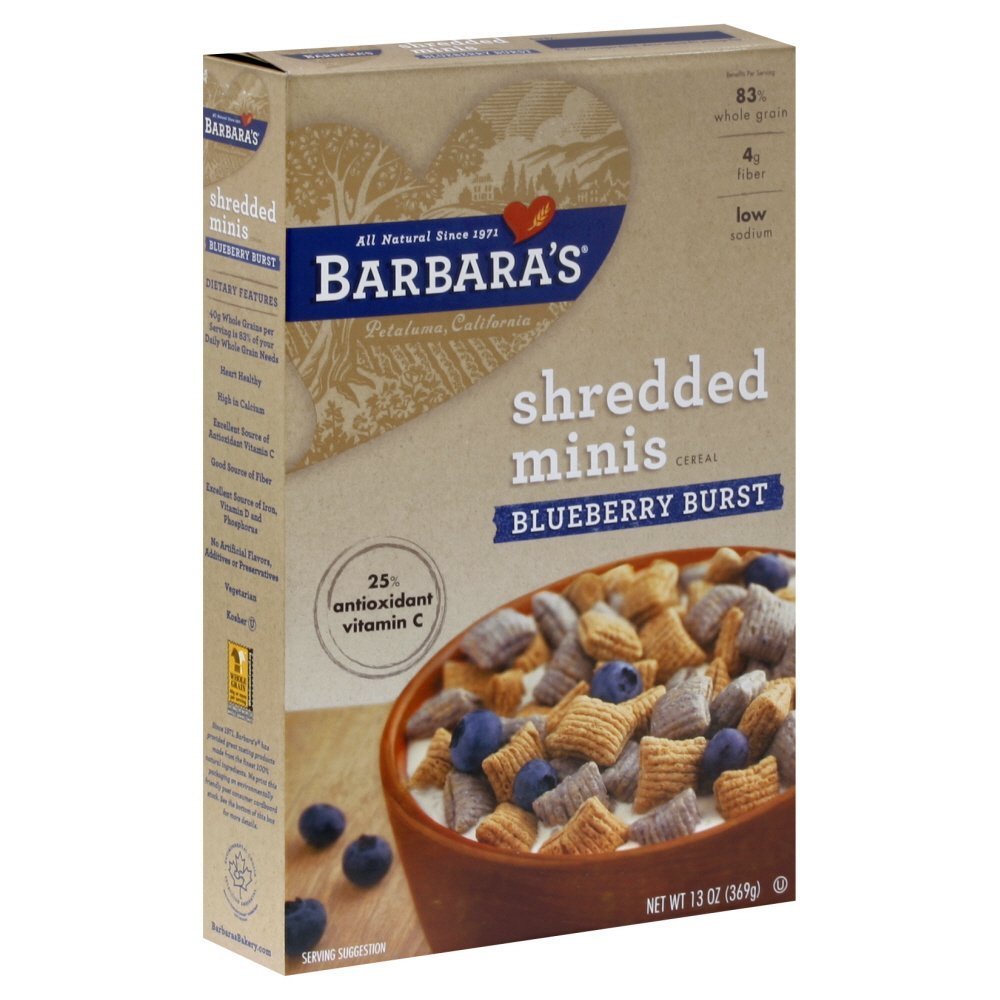 BARBARA'S Shredded Minis Blueberry Burst 13 OZ (Pack of 3)