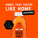 Nate's Louisiana 100% Pure, Raw & Unfiltered Honey - 16 oz. Squeeze Bottle - All-natural Sweetener