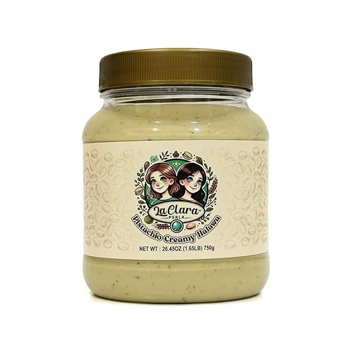 Pistachio Creamy Halawa (Halva/Halwa) Spread (New Flavor for Dubai Chocolate) - 26.46 oz (750g)