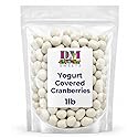 Yogurt Coated Cranberries- 1 lb of Fresh Gourmet Sweet Creamy Chewy Covered Dipped Cranberries
