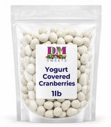 Yogurt Coated Cranberries- 1 lb of Fresh Gourmet Sweet Creamy Chewy Covered Dipped Cranberries