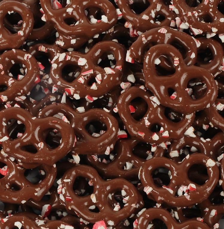 Father's Day Chocolate Covered Yogurt Peppermint Pretzel Gift Basket - Gourmet Pretzels Gift Box - Food Gift Basket - Chocolate Food Treat Gifts