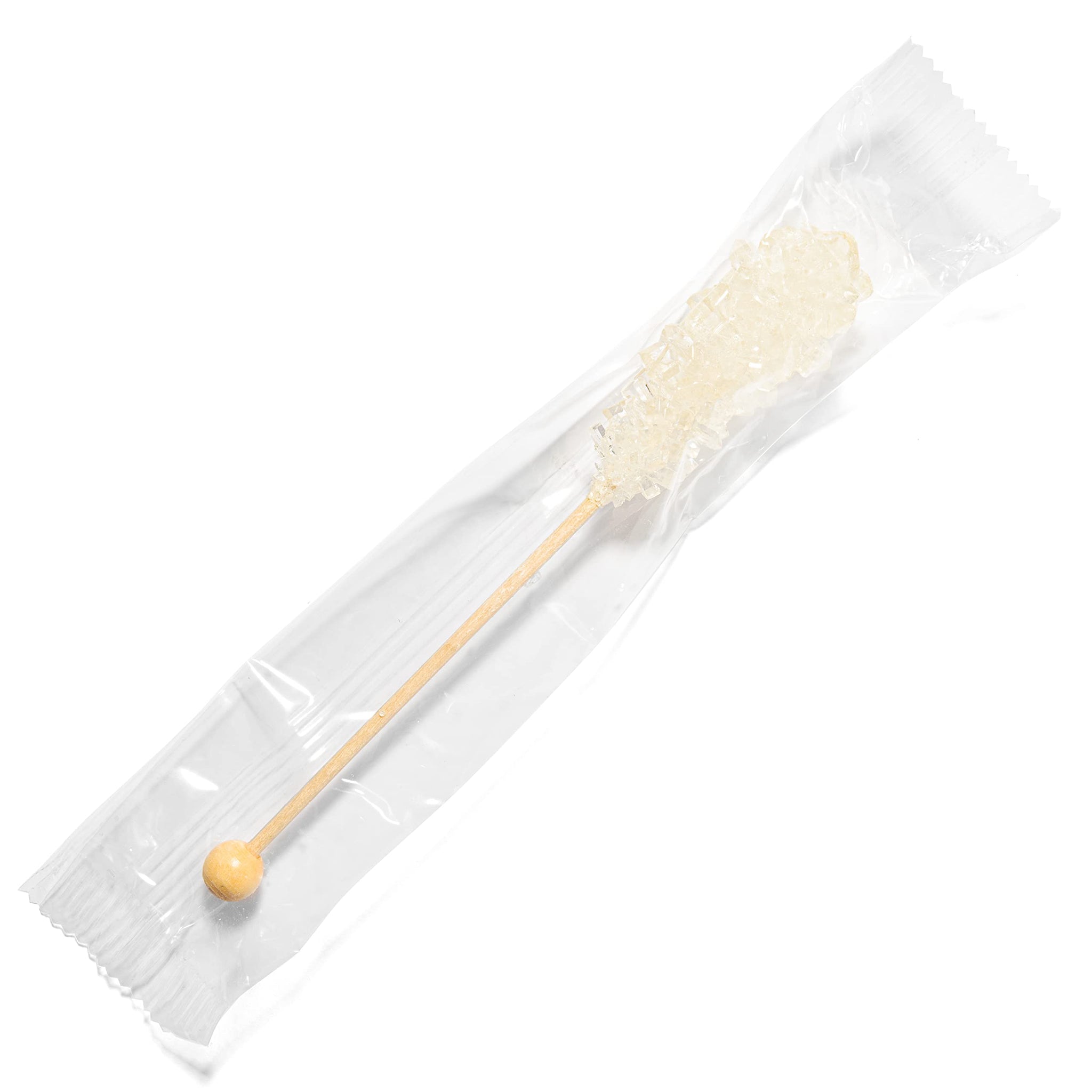 Candy Envy - White Café Sugar Sticks Mini Rock Candy - 18 Individually Wrapped Sugar Stirrer - Original Sugar Flavored