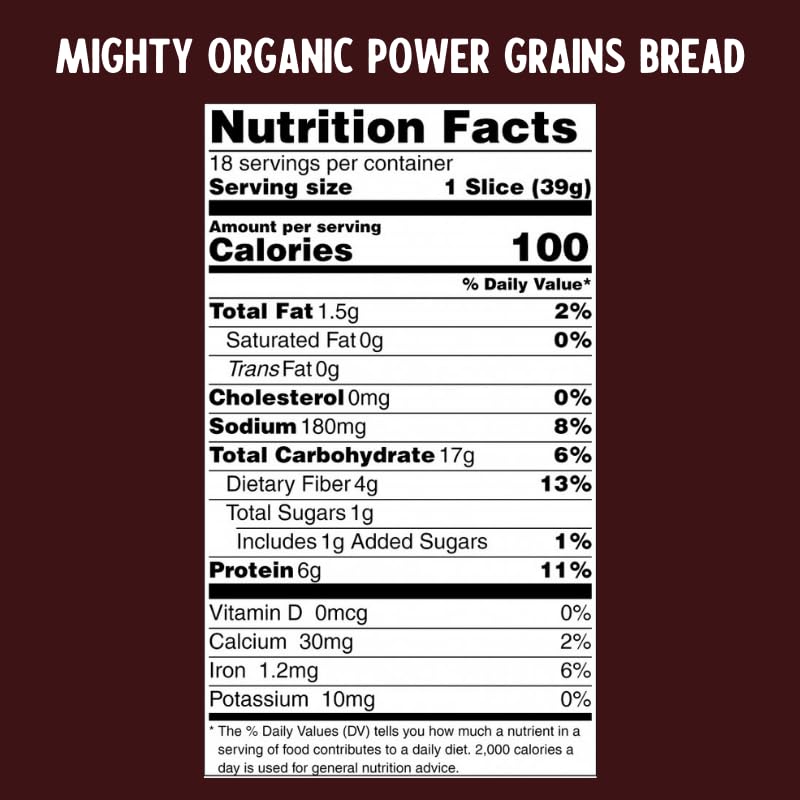 ONE MIGHTY MILL Organic 100% Power Grains Bread, 24.5 OZ