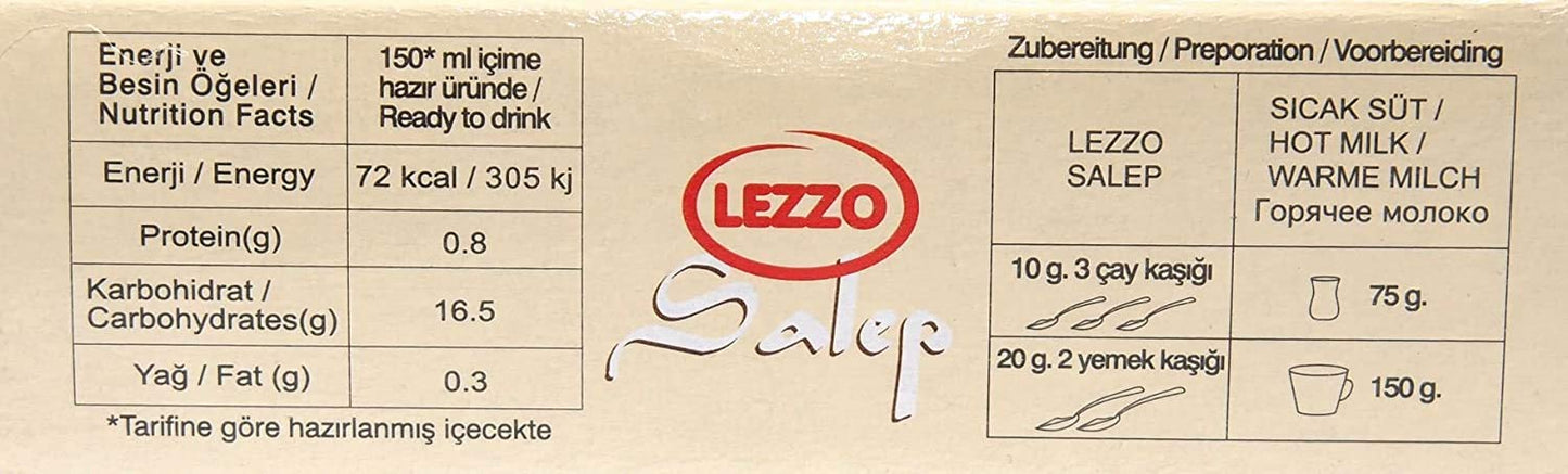 Lezzo Salep, Turkish Flavored Instant Drink, 2 pack of 200g/7.05oz boxes