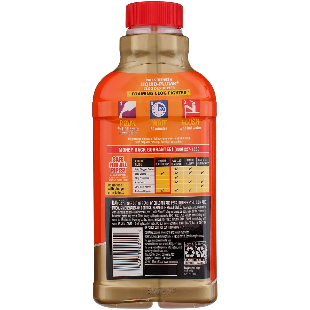 Liquid Plumber Clog Destroyer with Foaming Clog Fighter - 17 Ounces