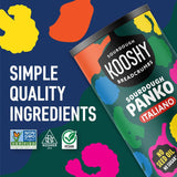 Kooshy Panko Italian Style Breadcrumbs | Vegan, Dairy Free, & Kosher Certified Non GMO Sourdough Bread Crumbs | Meatballs, Meat Cutlets, Vegetables, Meatloaf, Mac & Cheese (Italiano | 7.5 oz / 2 Pack)