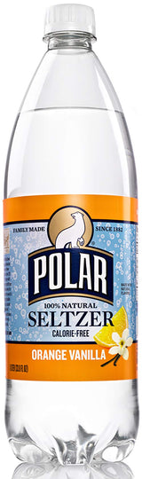 Polar Orange Vanilla Seltzer 1 L Plastic Bottles - Pack of 12