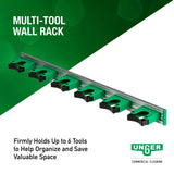 Unger Commercial Mop and Broom Holder Wall Mount (Case of 5) - Quick-Snap Mop, Tool & Pole Holders 28", Aluminum/Plastic, Ideal for Organizing