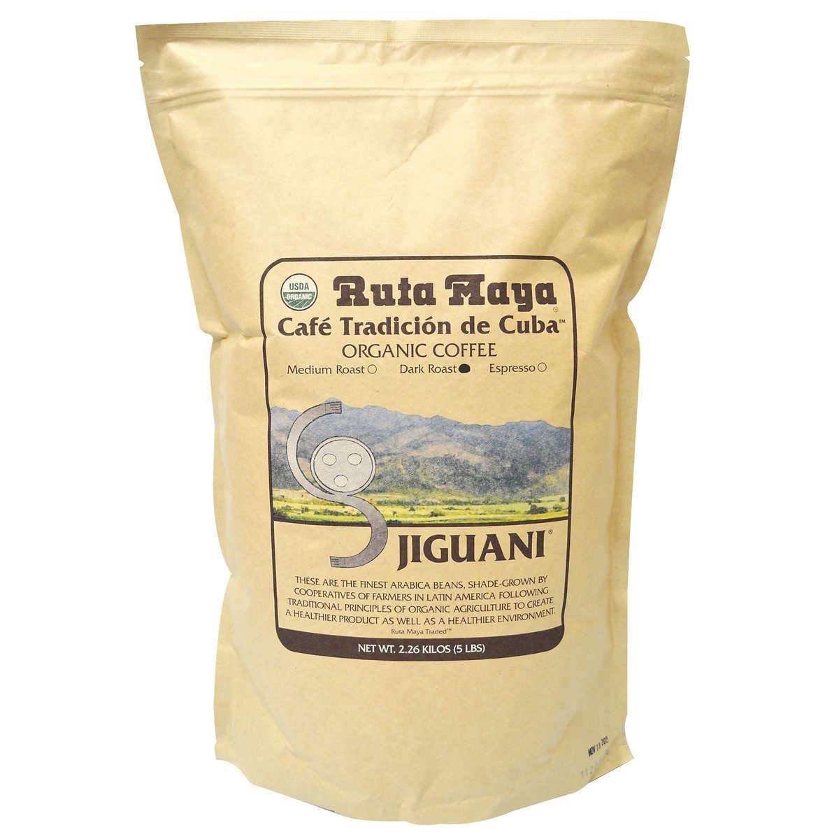 Ruta Maya USDA Organic Jiguaní Dark Roast Whole Bean Coffee 5 lb. Bag