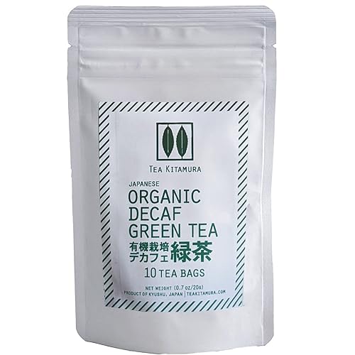 Organic Japanese Decaffeinated Green Tea 10 Tea Bags Hand Crafted in Small Batch by Tea Kitamura Made in Japan