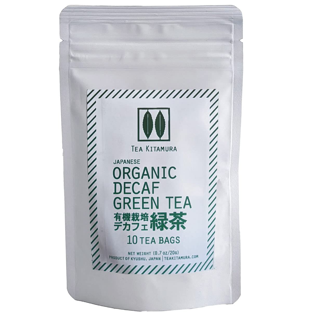 Organic Japanese Decaffeinated Green Tea 10 Tea Bags Hand Crafted in Small Batch by Tea Kitamura Made in Japan