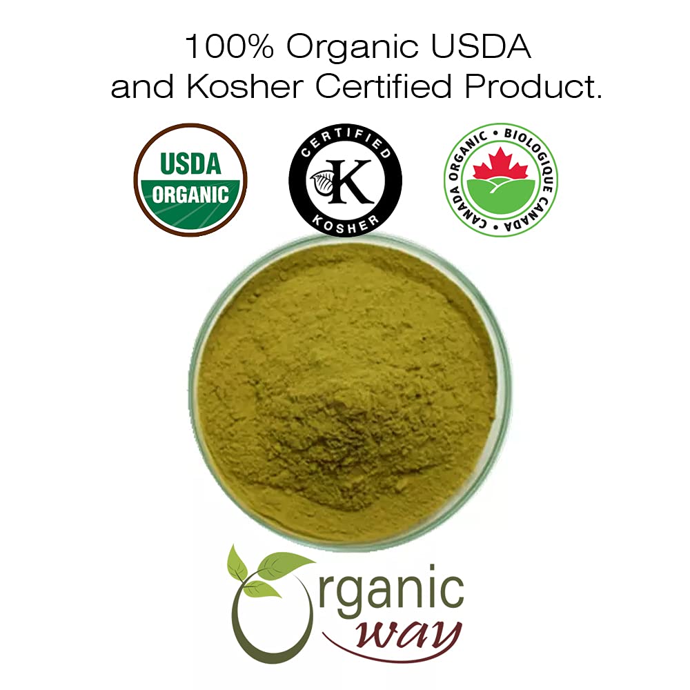 Organic Way Dandelion Leaf Powder | Herbal Tea (Taraxacum officinale) - European Wild-Harvest | Organic & Kosher Certified | Non GMO & Gluten Free |