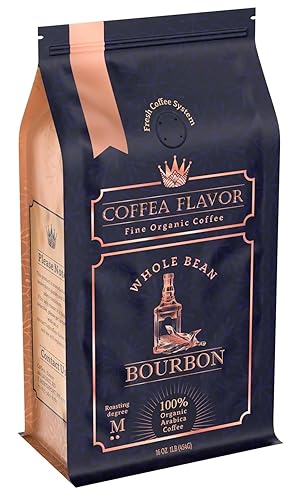 Bourbon Flavored Whole Bean Coffee - Organic Medium Roast 100% Arabica - Single Origin Dominican Coffee with Smooth Bourbon Flavor - Rich Aroma