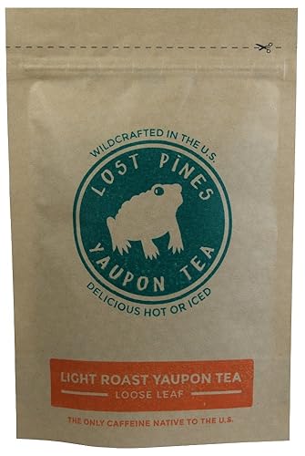 1 oz Light Roast Yaupon Tea (loose leaf) - Lost Pines Yaupon Tea - Sustainably wild harvested yaupon, the only caffeinated plant native to North