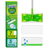 Sweeper 2 in 1 Dry + Wet Floor Cleaning and Sweeping Kit, Multi Surface Floor Cleaning Kit, Kit Includes 1 Sweeper, 7 Dry Sweeping Cloth, 3 Wet Mop