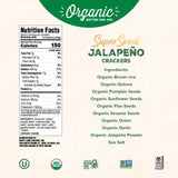 Mary's Gone Crackers Super Seed Crackers, Jalapeno, 4 Ounce (Pack of 1), Organic Plant Based Protein, Gluten Free