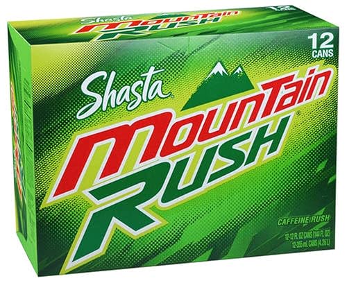 Shasta MOUNTAIN RUSH Soda Pop, 12-Ounce Cans (Pack of 24)
