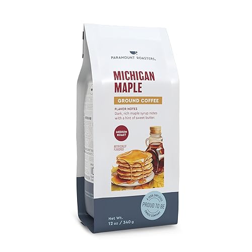 Paramount Roasters Michigan Maple Coffee, 12oz Ground | Medium Roast Arabica Coffee | Roasted in Michigan by Paramount Coffee Company