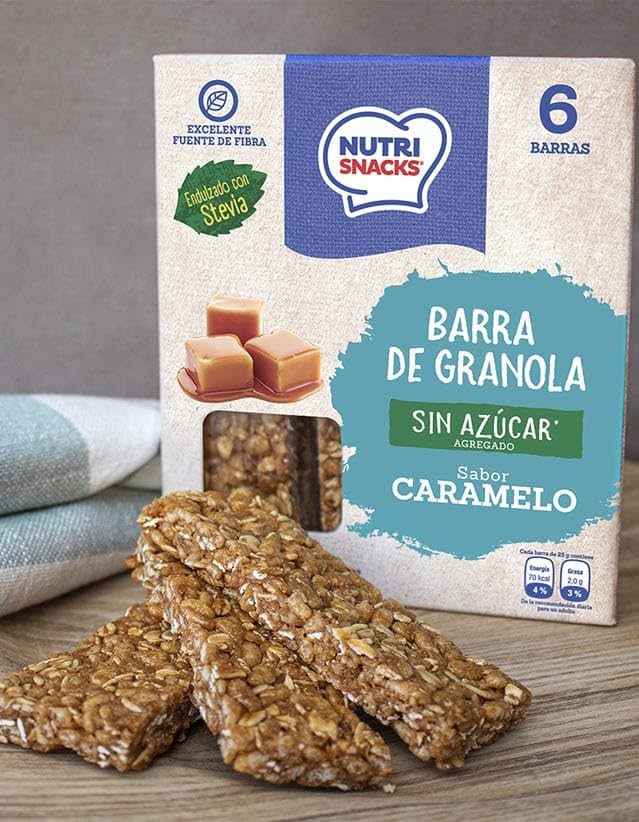 Nutri Snacks Sugar Free Granola Bars 150g Delicious Stevia Sweetened Fiber Rich Healthy Snack Bar No Added Sugar Tasty Natural Ingredients (Caramel)