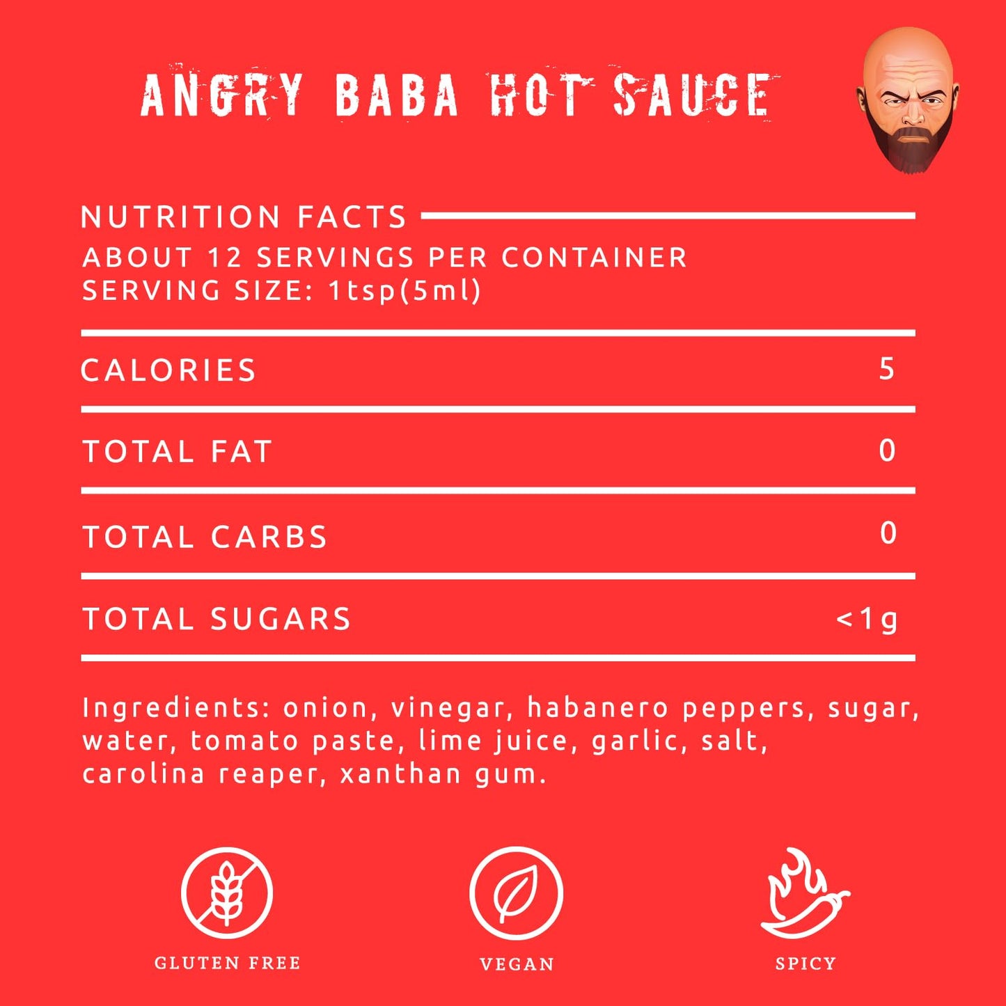 Hot Sauce by Angry Baba | Sweet and Spicy | Best Wing Sauce | Flavorful | Versatile | Small Batch Hand-Crafted | Carolina Reaper & Habanero |
