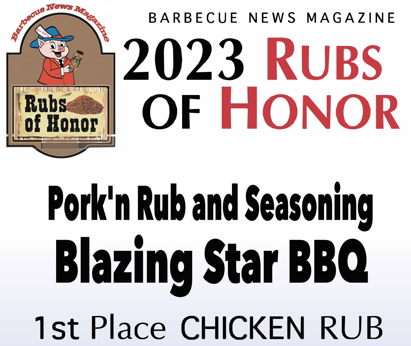 Blazing Star Pork’n Rub - Bold BBQ Seasoning for Ribs, Chops, Bacon, Wings, and Things - Perfect BBQ Rub for Grilling, Smoking, and Barbecue - Veteran