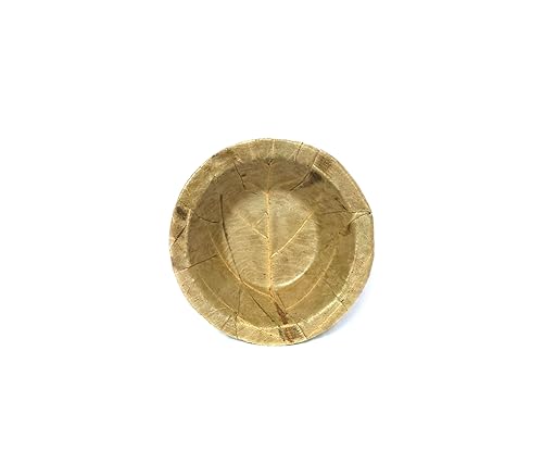 Foliumware Single Use Sal Leaf Bowls (2.9 inch, 50/pack) | Zero Waste, Biodegradable, Backyard Compostable | For Parties, Picnics, BBQ’s, Weddings