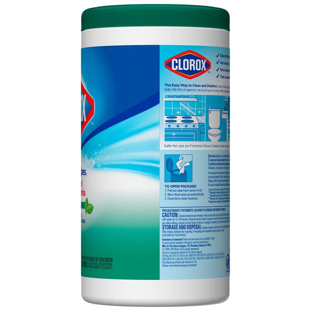 Disinfecting Wipes, Fresh Scent, 7 x 8, White, 75/Canister, 6 Canisters/Carton