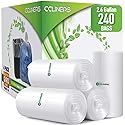 2.6 Gallon Clear Bathroom Trash Bags (240 Bags) 2 Gallon Small Garbage Bags 10 Liter Plastic Wastebasket Trash Can Liners for Home and Office Bins