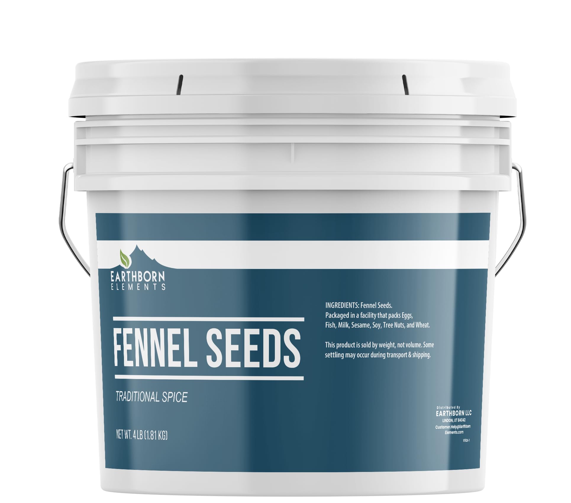 Earthborn Elements Fennel Seeds 1 Gallon Bucket, Whole Seed, Mild Sweet Flavor