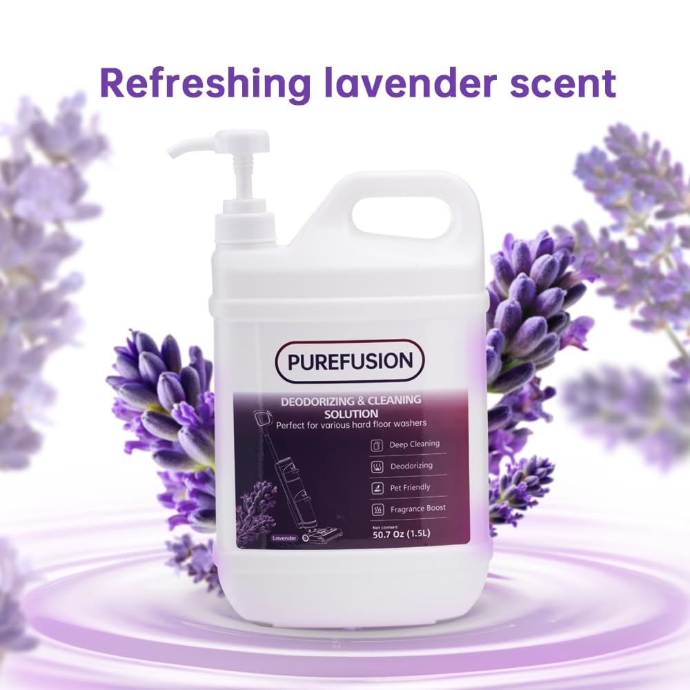 PUREFUSION Deodorizing Cleaning Solution 50.7 OZ/1.5L for Tineco iFLOOR FLOOR ONE S3 S5 S6 S7 Series Wet Dry Vacuum, Lavender Scent Cleaning Liquid