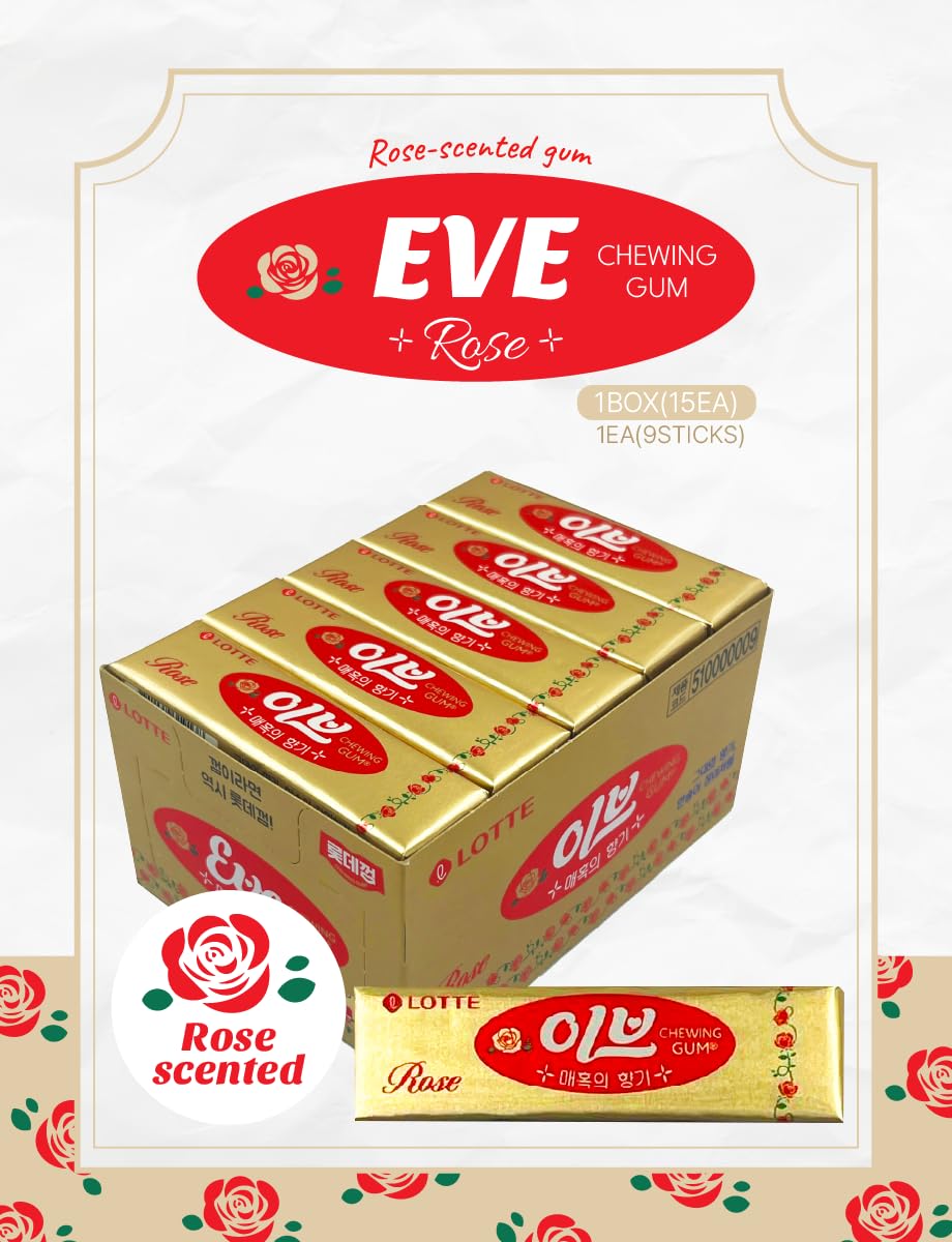 KULOSORY Lotte Chewing Gum 15ea (1box) (EVE (Rose-scented gum))