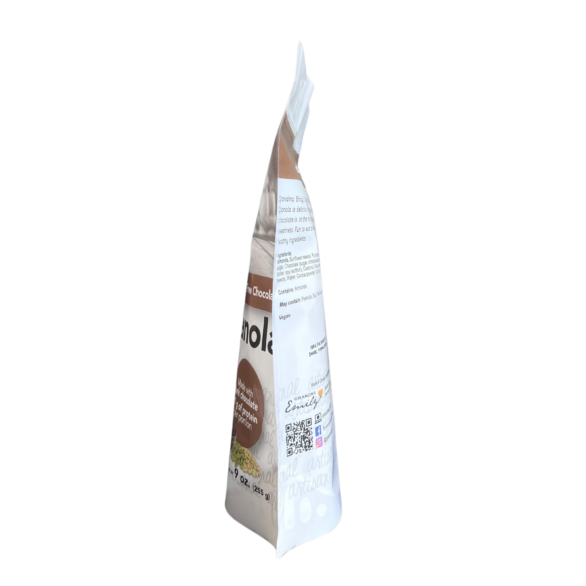Grandma Emily Grain-Free Chocolate Breakfast Granola Cereal All Natural Dark Chocolate 11 g Protein, 9 ounces (Pack of 2)