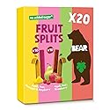 BEAR Real Fruit Snack Splits - Gluten Free, Vegan, and Non-GMO - Variety Pack (Apple/Strawberry, Raspberry/Pineapple)- Healthy School And Lunch Snacks