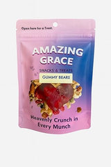 Gummy Bears, Amazing Grace Snacks, Fruity Gummy Candy Packs, Pack of 6, Gluten Free Snacks, For all seasons, For Kids and adults, Prayerfully made