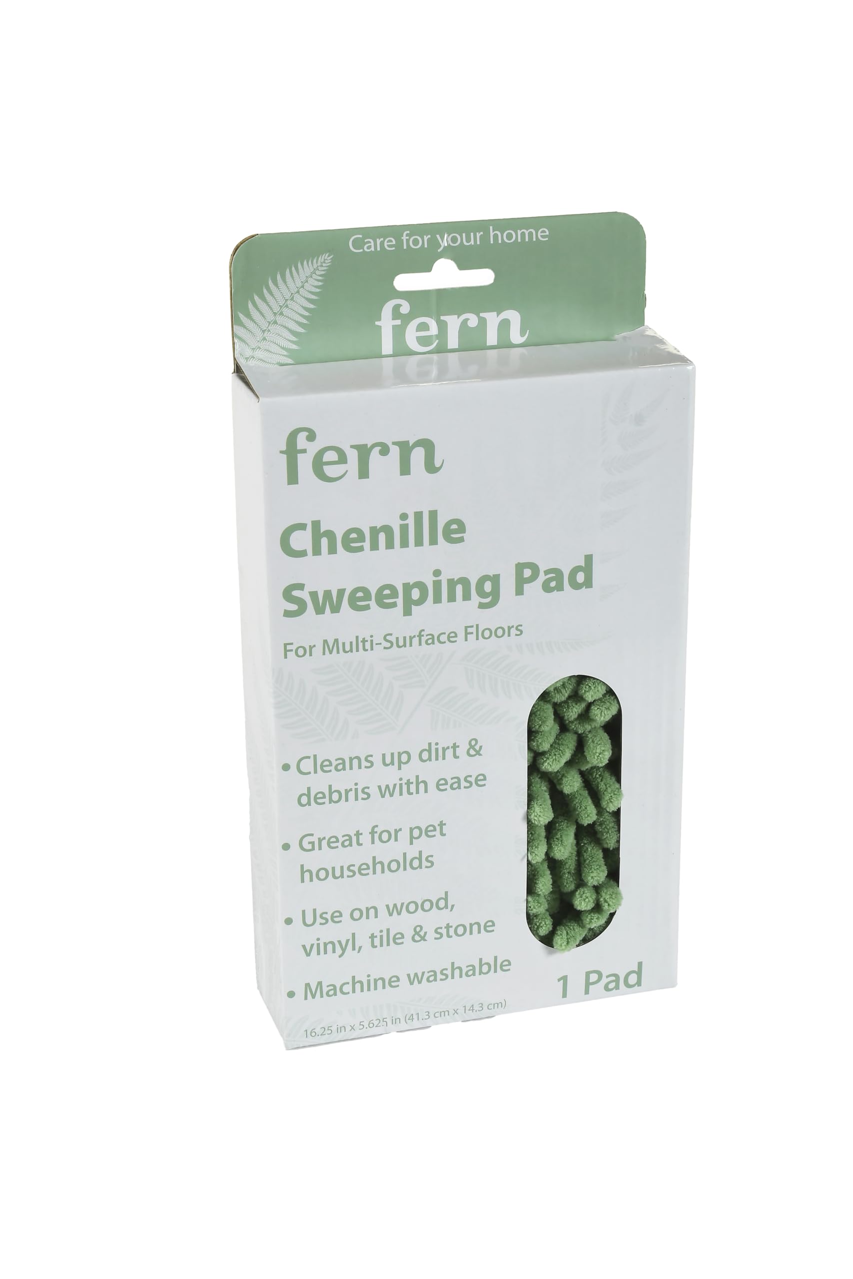 Fern MK27124 Chenille Mop Refill - Green Microfiber Sweeping Pad Compatible with Fern 48? Mop Kits - Machine Washable, Multi-Surface Cleaning, Pet