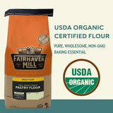 Fairhaven Mill Organic Grain Pastry Flour - USDA Certified Organic and Non-GMO - Low Protein for All Pastry Applications, Cookies, Muffins & Everyday