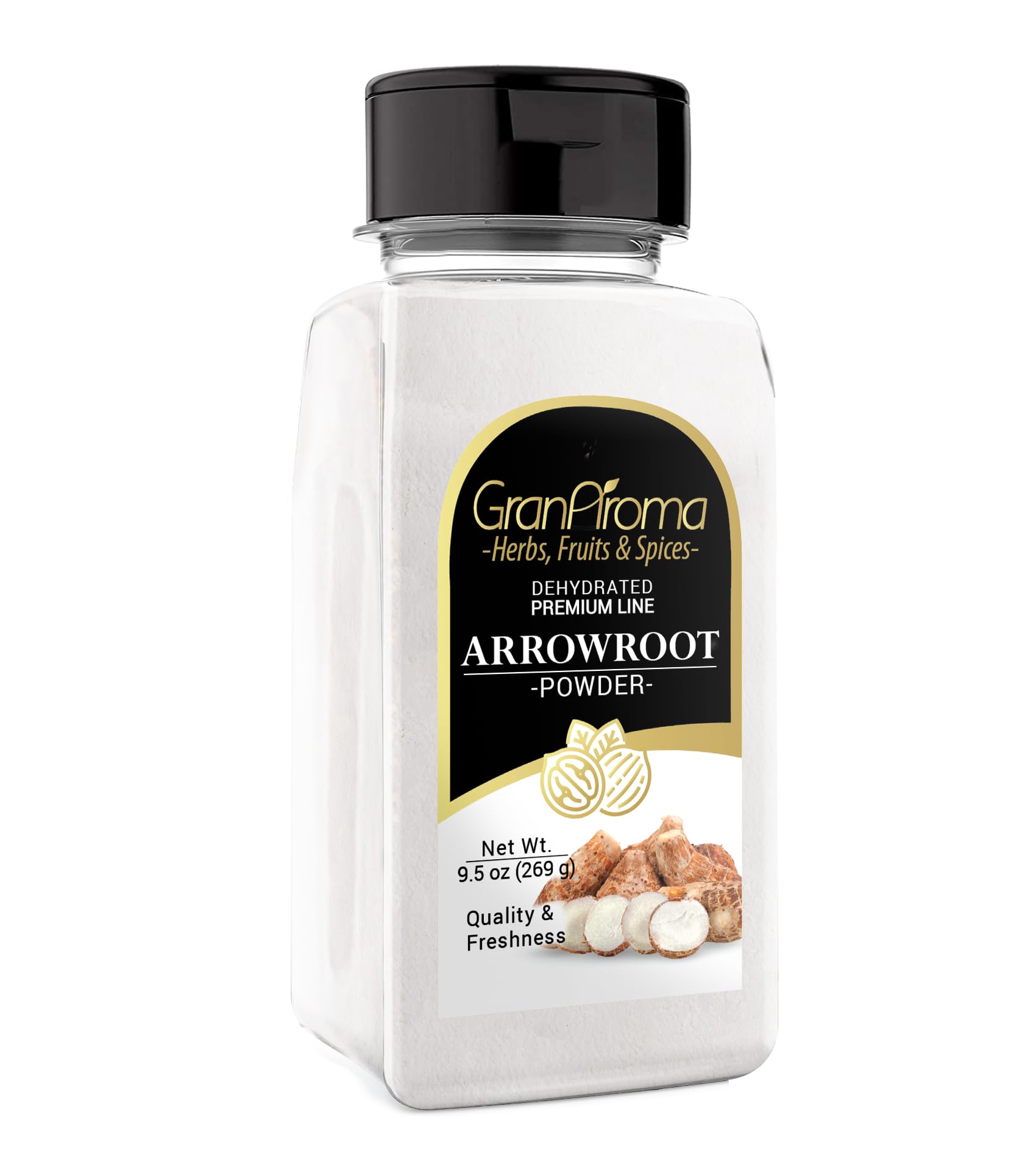 GranAroma Arrowroot Powder, Cooking & Baking, Natural Thickener, Versatile Powder (9.5 Ounce)