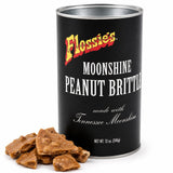 Flossie's Tennessee Moonshine Classic Peanut Brittle, Handmade Crunchy Candied Peanuts w/Touch of Southern Nostalgia, Authentic Recipe, 12 oz Can