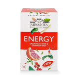 Ahmad Tea Herbal Tea, Grapefruit, Mate, Guarana Seed, & Vitamin B6 'Energy' Natural Benefits Teabags, 20 ct (Pack of 1) - Caffeinated & Sugar-Free