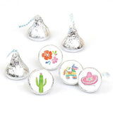 Big Dot of Happiness Mini Fiesta Stickers, Mexican Themed Party Round Candy Sticker Favors - Small Labels Fit Chocolate Candy (1 Sheet of 108)