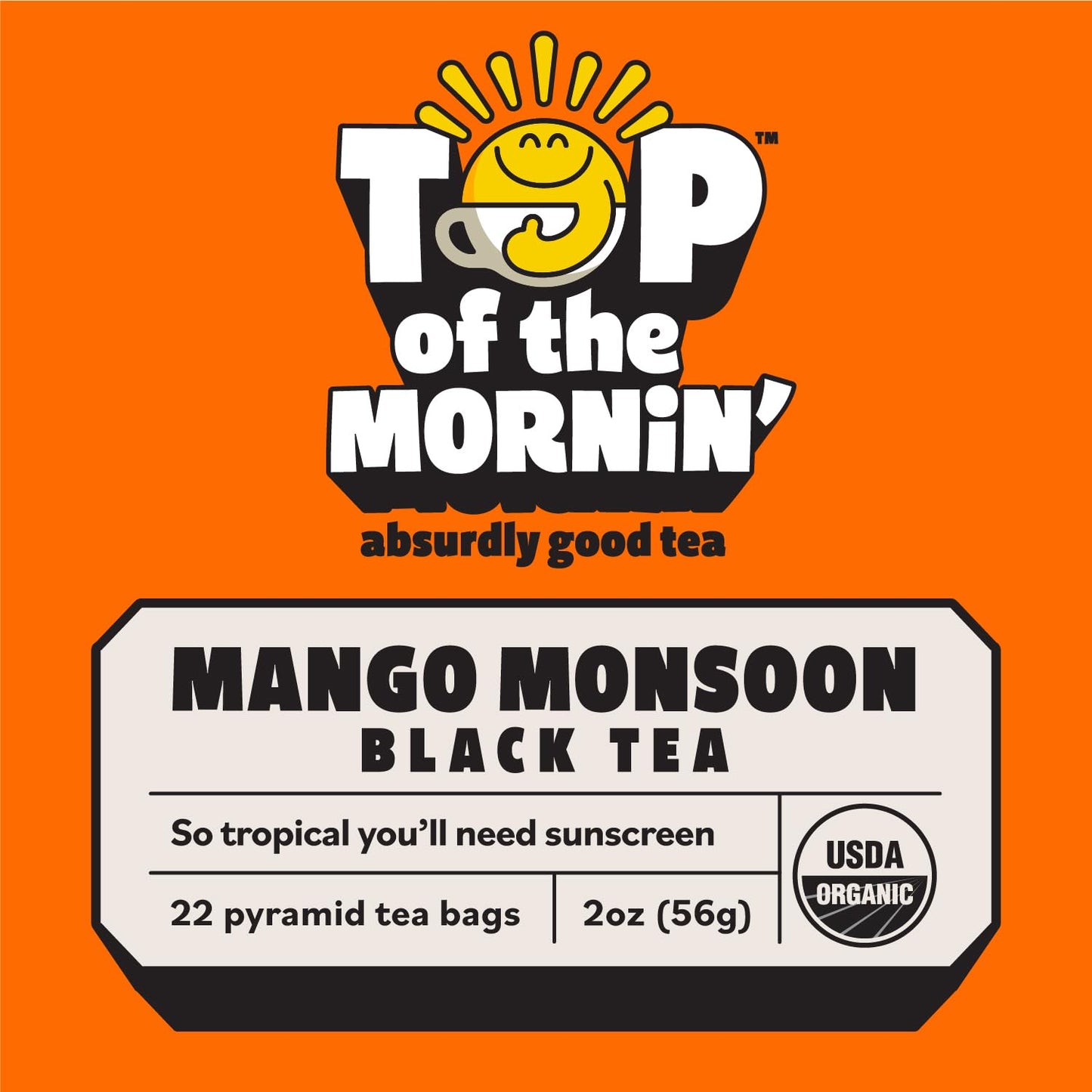 Top of the Mornin' Mango Monsoon Black Tea By Jacksepticeye | Black Tea With Hints of Mango and Calendula | Pyramid Tea Bags | 22 Count