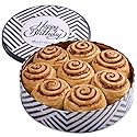 Birthday Cinnamon Rolls Gift Tin - Soft Baked Cinnamon Buns Pastries Individually Wrapped - Gourmet Bakery Treat in Reusable Tin - Happy Birthday Food