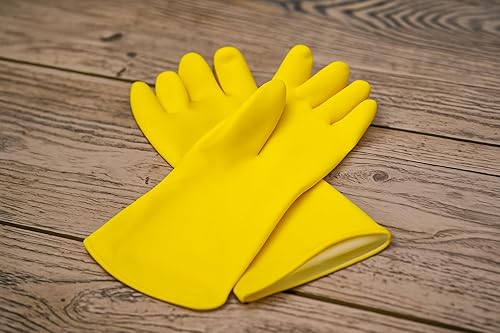 GUBBERLOVES Rubber Gloves for Children Gardening & Washing up Designed for Children - Kids Gloves that fit properly - (PLAIN XS - 6-9 YEARS)