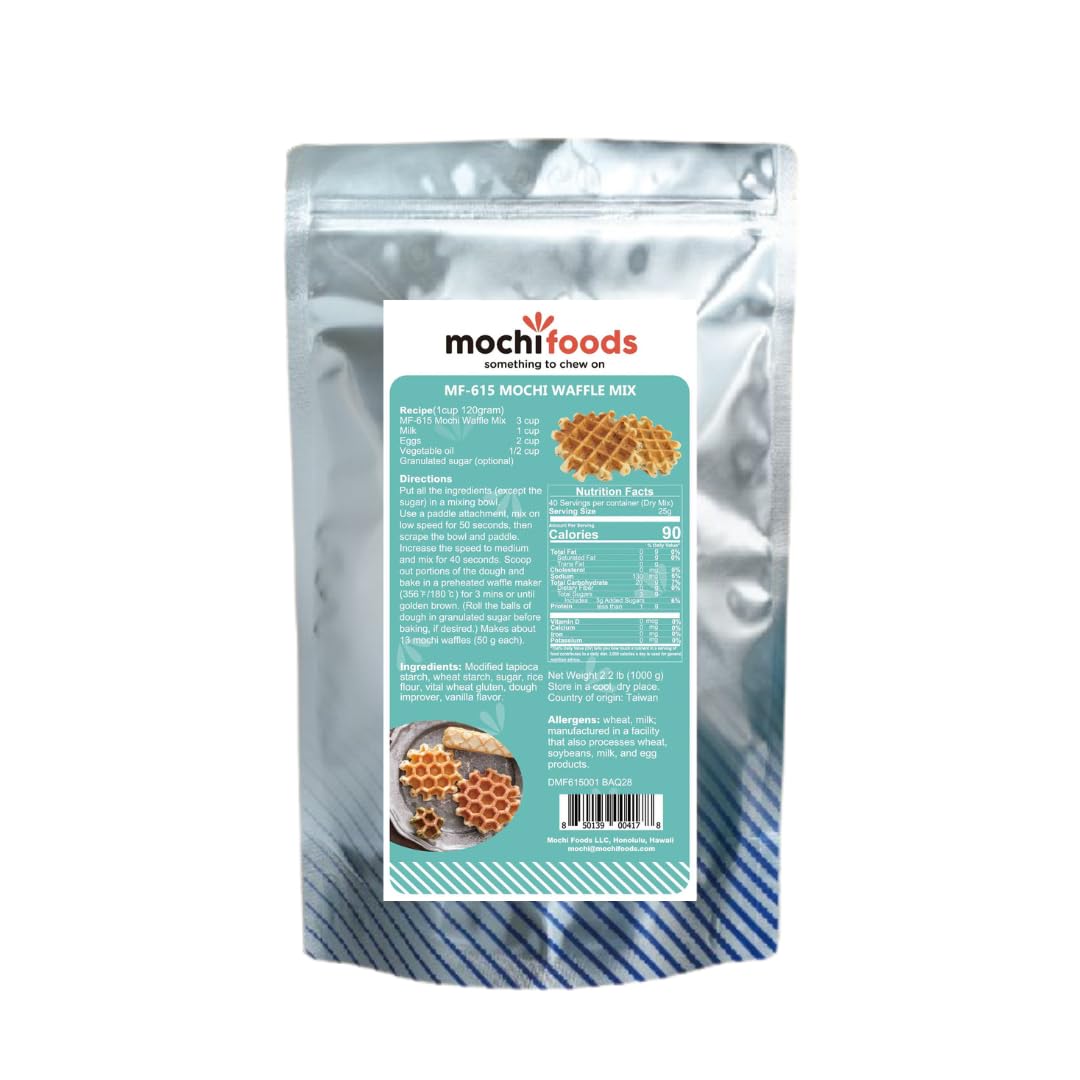 Mochi Foods Original Mochi Waffle Mix, Vanilla Flavor, Makes Crispy Chewy Waffles, 4.5lbs