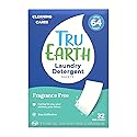Tru Earth Compact Dry Laundry Detergent, Unscented - Up to 64 Loads (32 Sheets) | Liquidless Detergent, Travel | Packaging May Vary