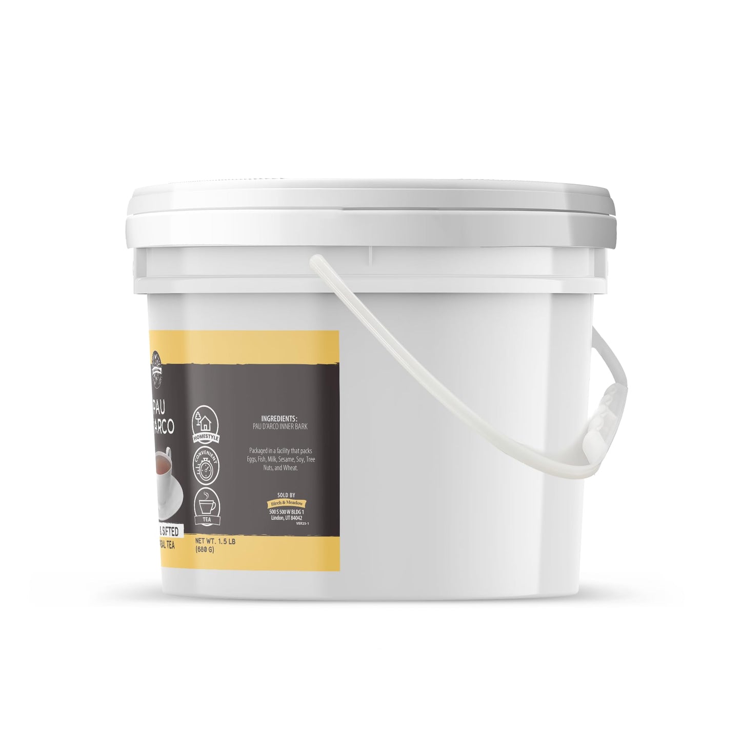 Birch & Meadow Pau D'Arco, 1 Gallon Bucket, Cut & Sifted, Herbal Tea, Inner Bark